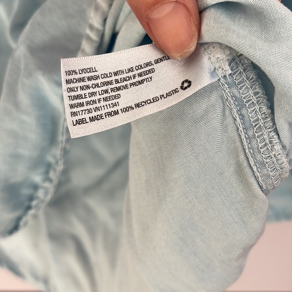 Blue half Button Up - Picture 7 of 7